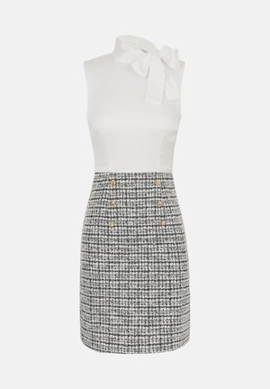 Anna Field, 2-IN-1 TIE-NECK BOUCLE - Robe chemise - white/black