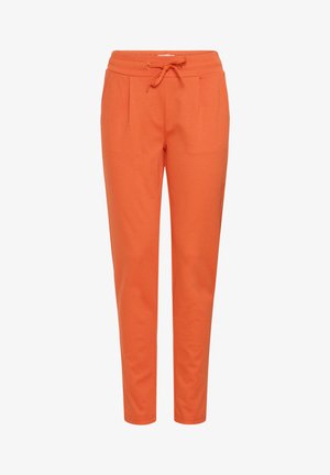 Pantaloni da jogging arancioni con vita regolabile con coulisse, due tasche frontali e gambe affusolate, realizzati in tessuto morbido ed elastico per il massimo comfort.