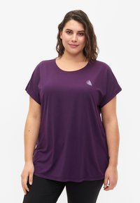 Active by Zizzi KURZARM - T-shirt basic - purple pennant