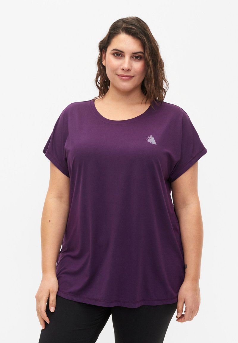Active by Zizzi KURZARM - T-shirt basic - purple pennant