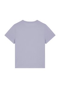 Korte mouwen T-shirt in licht lavendel katoen, met een ronde halslijn en een relaxed fit, voorzien van standaard stikdetails.