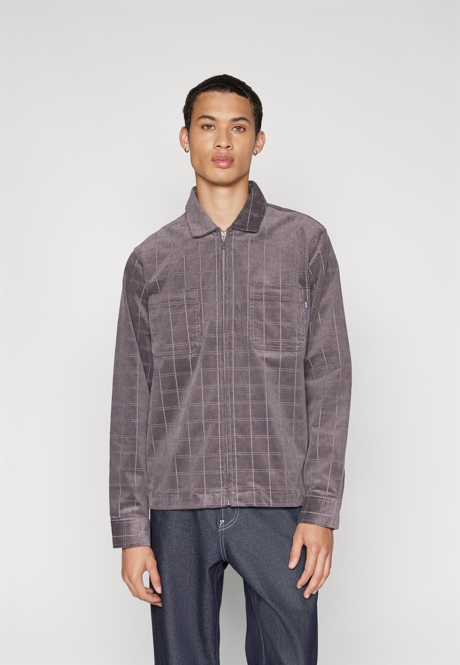 HUF TRENTON ZIP SHACKET UNISEX - Summer jacket - raisin/dark 