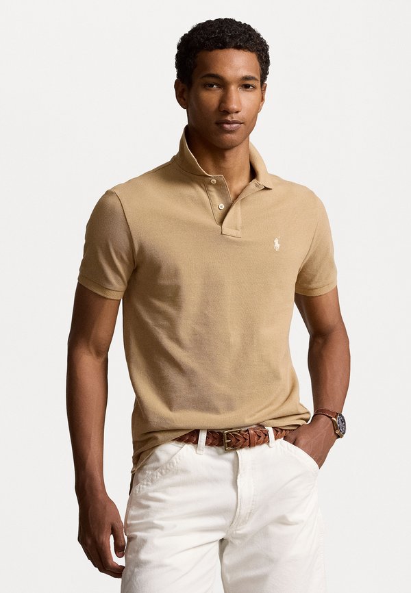 SLIM FIT MESH POLO SHIRT - Polo shirt - cafe tan