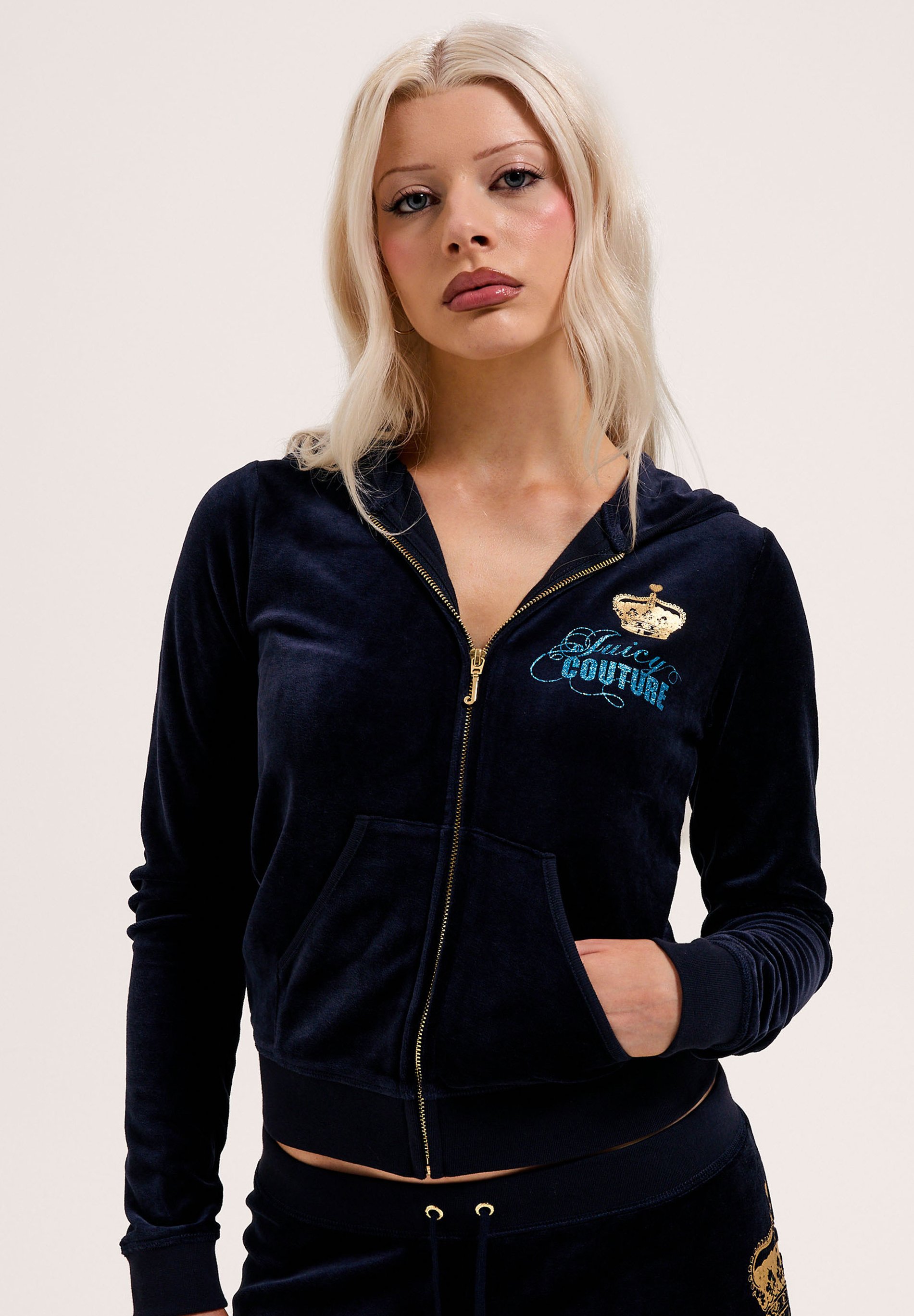 Juicy Couture HER MAJESTY ROBYN HOODIE - Zip-up sweatshirt - night