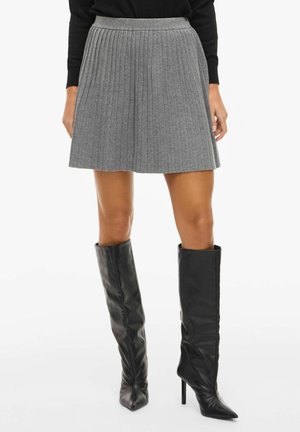 VINURIA PLISSIERTER - Plisséskjørt - medium grey melange