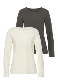 LASCANA - Langarmshirt - khaki creme Thumbnail-Bild 1