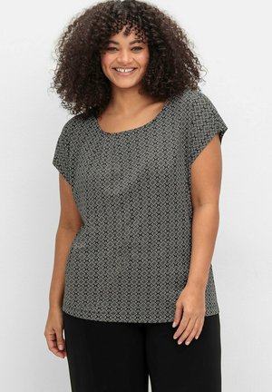 Sheego Print T-shirt - schwarz gemustert
