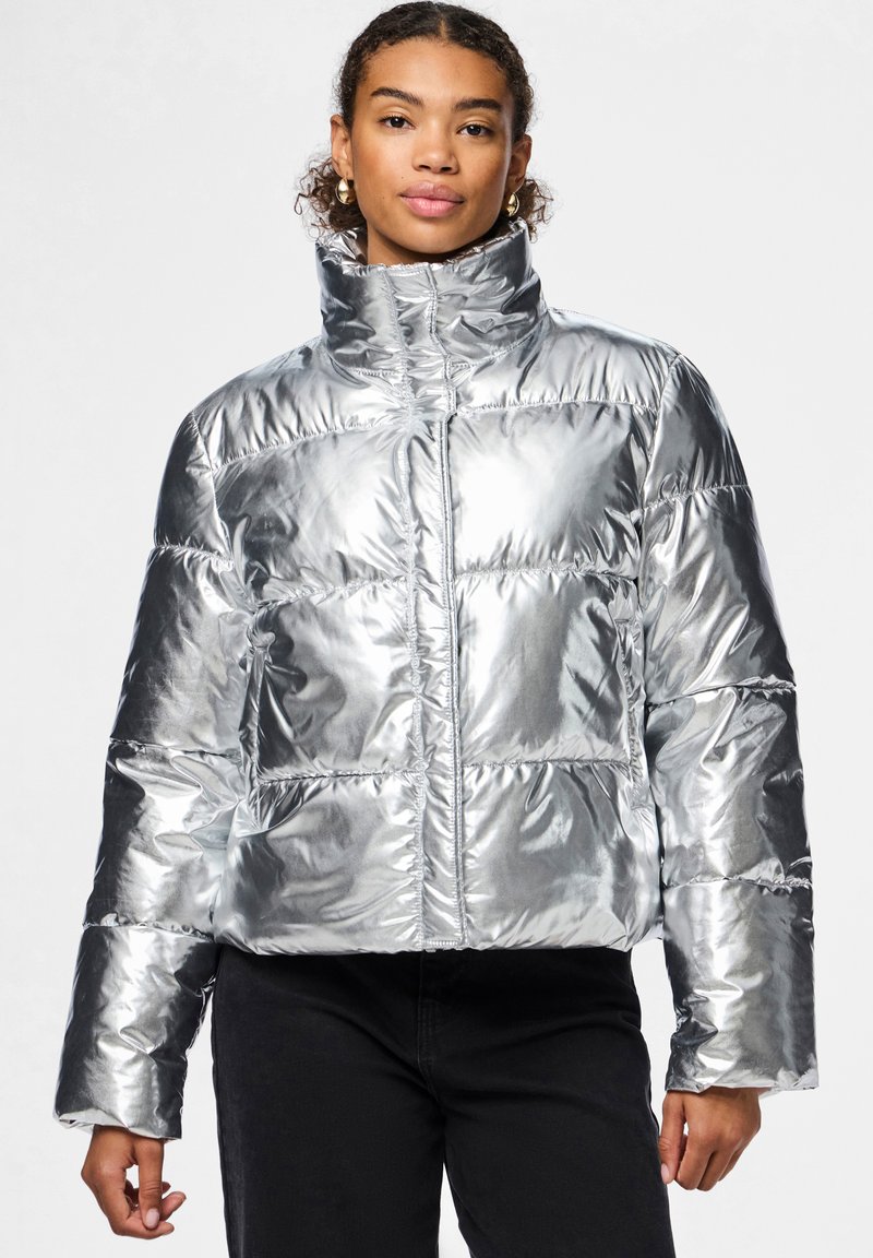 Pieces PCNAMIE PUFFER JACKET - Ziemas jaka - silver