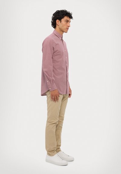 Polo Ralph Lauren CUSTOM FIT GINGHAM STRETCH POPLIN SHIRT - Camicia - wine/white