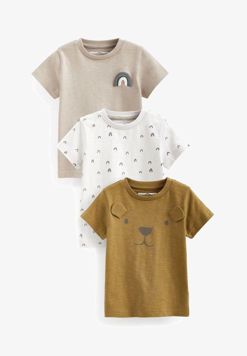 Next SHORT SLEEVE CHARACTER 3 PACK STANDARD - Triko s potiskem - bear rainbow