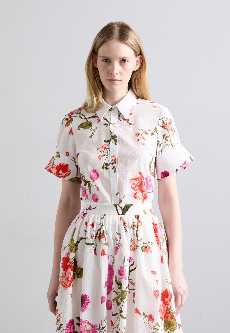 Erdem FLARED CUFF SHORT SLEEVE - Skjortebluser - white