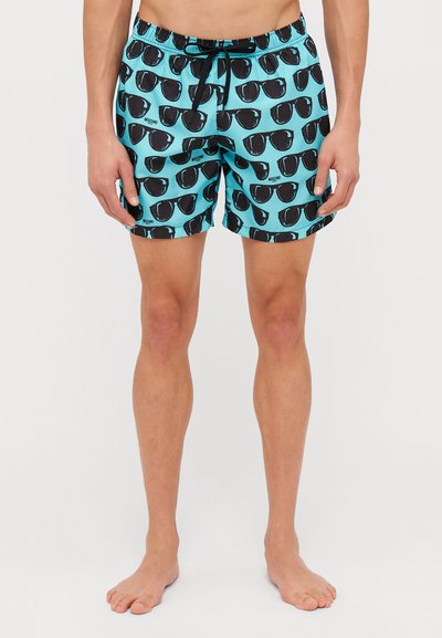 MOSCHINO SWIM SHORT BOXER - Plavecké šortky - multi light blue