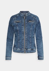 ONLTIA BIKER JACKET - Chaqueta vaquera - black negro -