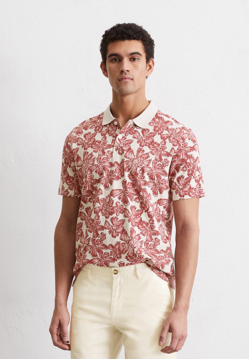 Marc O'Polo SHORTSLEEVE STRUCTURED QUALITY WITH ALLOVER PRINT - Poloshirt - multi gray silk