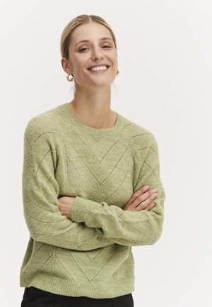 b.young BYMARTINE POINTELLE  - Strickpullover - sage melange