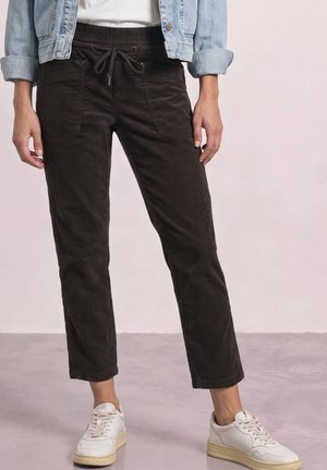 Street One, SLIM LEG CORDHOSE IM LOOSE FIT - Pantalon classique - black coffee