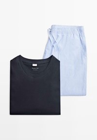Massimo Dutti SHORT SLEEVE AND STRIPED SET - Nattøj sæt - blue