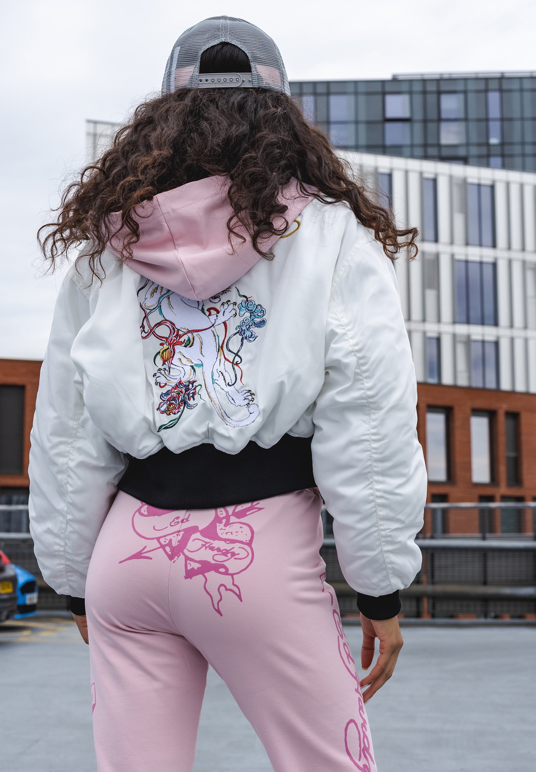 Ed Hardy MYSTIC PANTHER CROPPED - Bomber Jacket - offwhite/off