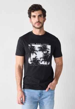 Print T-shirt - true black