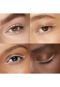 Quatre gros plans d'yeux avec diverses teintes de peau et styles de maquillage. Détails notables : cils, eyeliner, et variations subtiles de couleur et de texture.