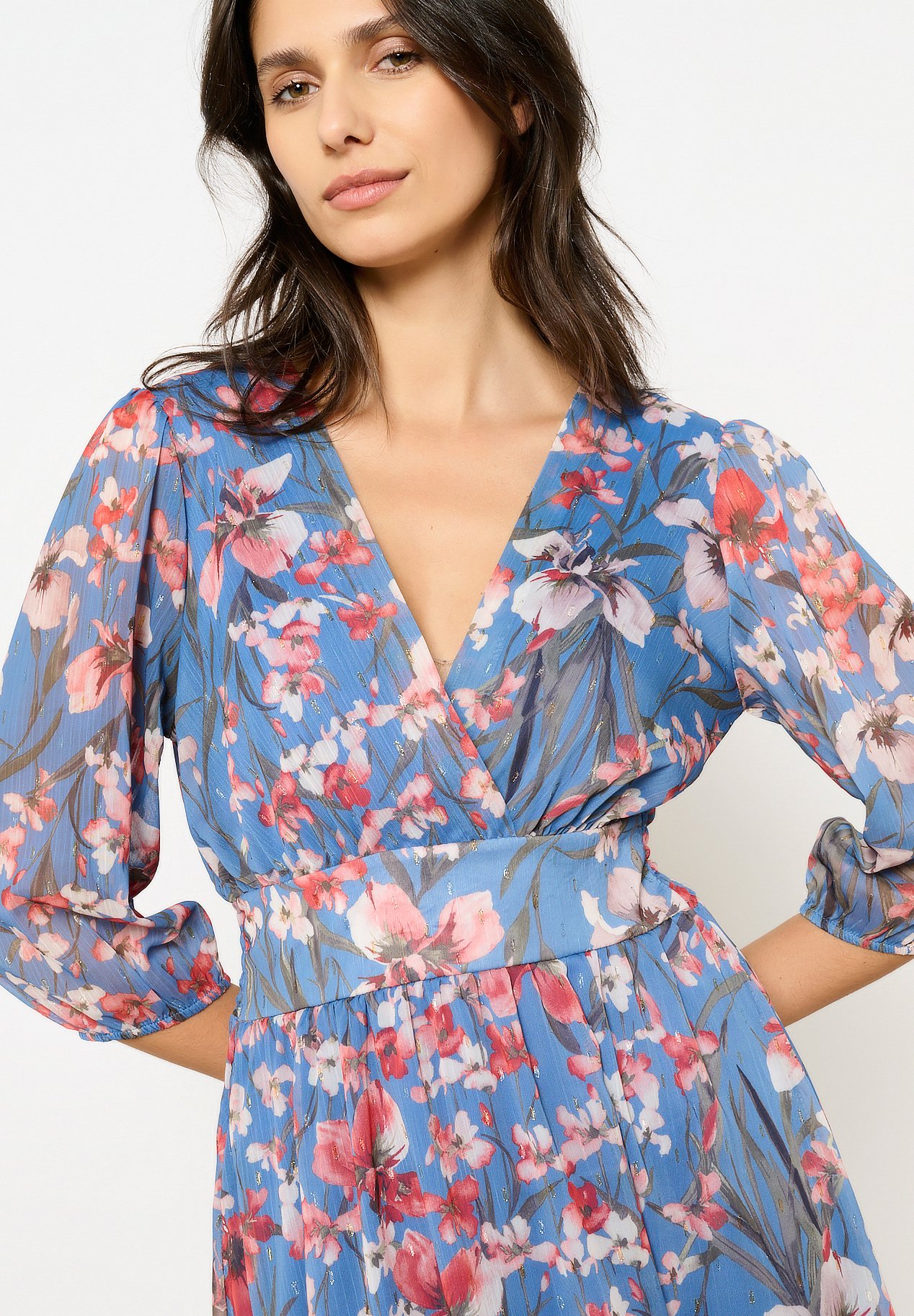 LolaLiza FLORAL PRINT - Maxi dress - blue denim/blue - Zalando