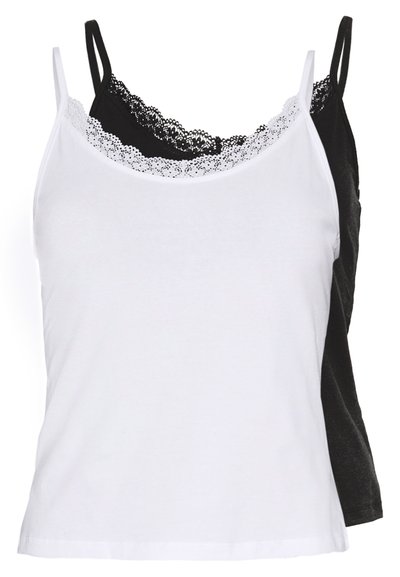 Caraco Débardeur De Nuit Etam Noir à Petits Cœurs - Taille XS - Neuf (lavé Une Fois)