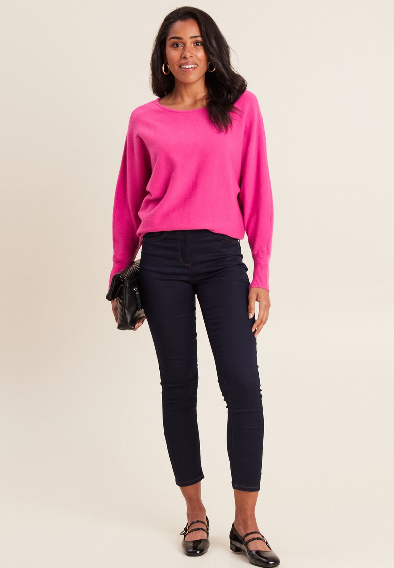 Pull Tricot Col V Rose Chiné | Atlas For Men