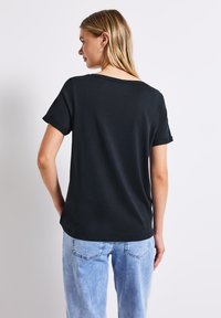 Street One MIT TURN-UP-DETAIL - Print T-shirt - blau