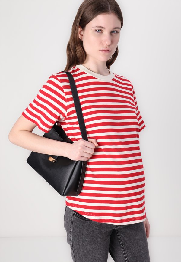 OLMLIVINA STRIPE TEE  - Print T-shirt - cloud dancer\salsa3