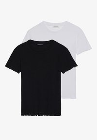 2 PACK  - Basic T-shirt - black/white