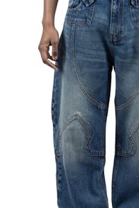 FAVELA COWBOY - Bő szabású farmernadrág - blue washed
