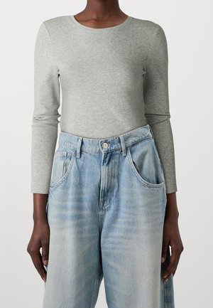 Langærmet T-shirt - mottled light grey