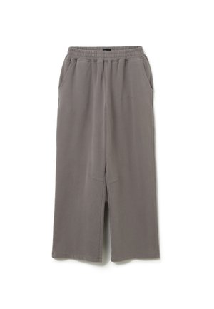 Grijze katoenen sweatpants met een relaxte pasvorm, voorzien van een elastische tailleband, zijzakken en subtiele geborduurde branding aan de voorkant.