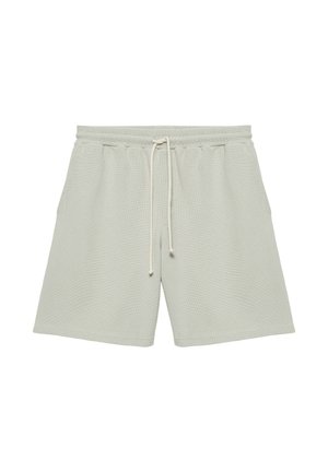 PULL&BEAR, WAFFLE-KNIT JOGGER - BERMUDA SHORTS - Pantalon de survêtement - light green