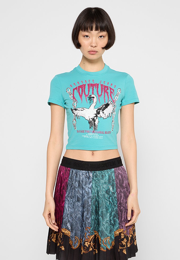 Versace Jeans Couture T-shirt print turquoise Versace Jeans Couture T-shirt print turquoise
