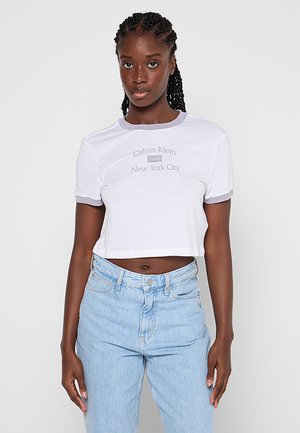 DRAPEY CRO - T-shirts print - brilliant white/lilac gray