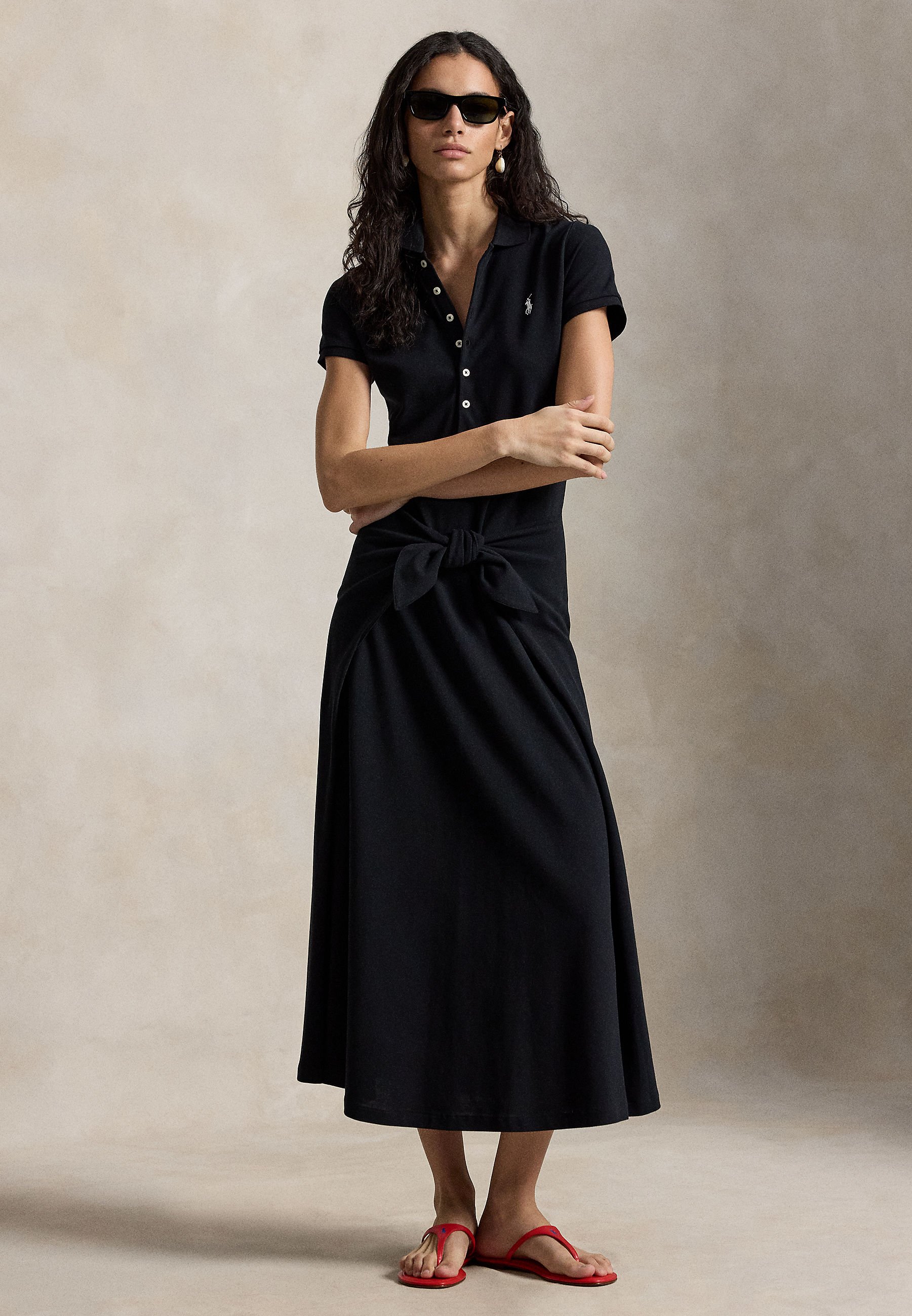 Polo Ralph Lauren TIE-FRONT MESH POLO DRESS - Shirt dress - polo