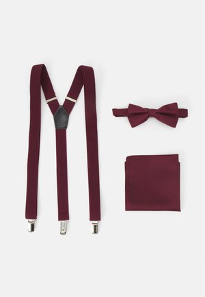 SUSPENDER/HOSENTRÄGER SET - Einstecktuch - bordeaux