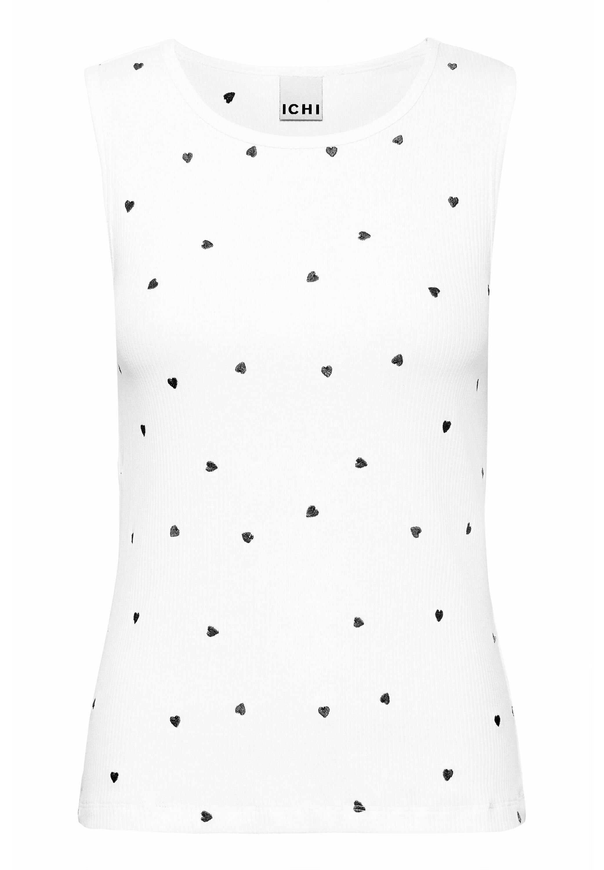 売れ筋商品|||イチ Tシャツ レディース トップス IHPALMA - Top - cloud dancer w te heart embro ICHI IHPALMA - Top - cloud dancer w te heart embro/offwhite