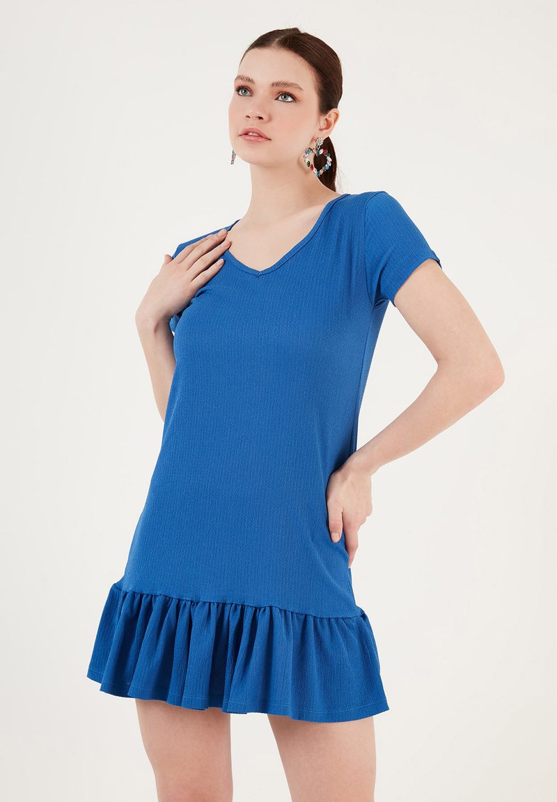 sachin and babi light blue dress Trendy Royal Blue High Neck Midi Dress With Long Sleeves, Casual Dress,  Formal Dress, Blue High Neck Dress PNG Transparent Image and Clipart for  Free Download main image 1