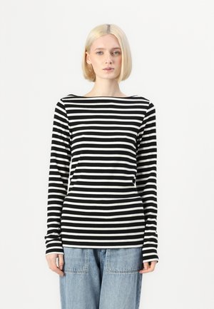 BATEAU STRIPE - Long sleeved top - ivory black