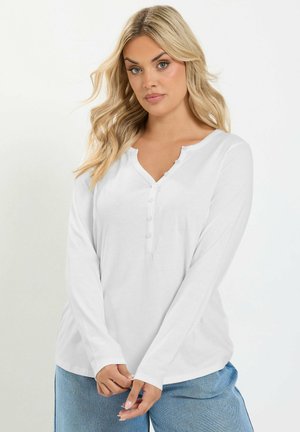 Yours Clothing, PLUS SIZE LONG SLEEVE TOPS - T-shirt à manches longues - white