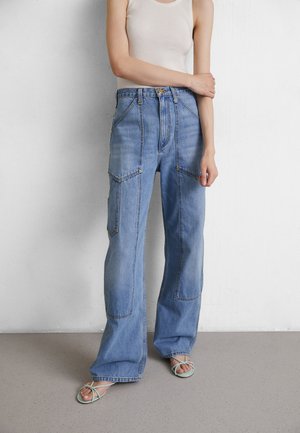 RE/DONE SUPER HIGH WORKWEAR - Blugi drepți - wasted indigo