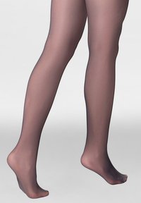 Przezroczyste, cieliste pończochy o gładkiej teksturze, dopasowanym kroju i lekkim odczuciu, zakrywające nogi do kostki, z delikatnym połyskiem.