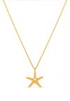 STARFISH & PEARL CHARM NECKLACE - Kaulakoru - pale gold-colored