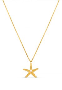 STARFISH & PEARL CHARM NECKLACE - Náhrdelník - pale gold-colored