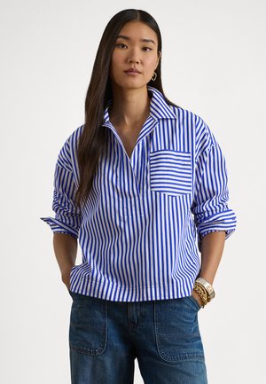 STACHEE-LONG SLEEVE-BUTTON FRONT SHIRT - Srajca - blue/white multi