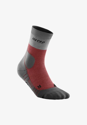 CEP, COMPRESSION HIKING LIGHT MERINO MID CUT - MADE IN GERMANY - Sports socks - berry grey