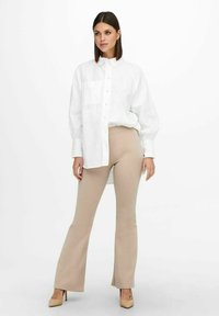 ONLY ONLFEVER FLARED PANTS - Leggings - Trousers - beige
