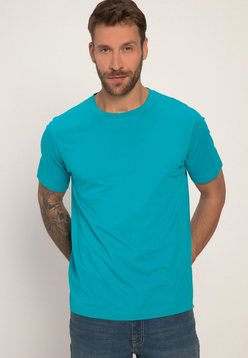 JP1880 MOTIV AUF DER BRUST,RUNDHALSAUSSCHNITT - Jednoduché tričko - dark turquoise